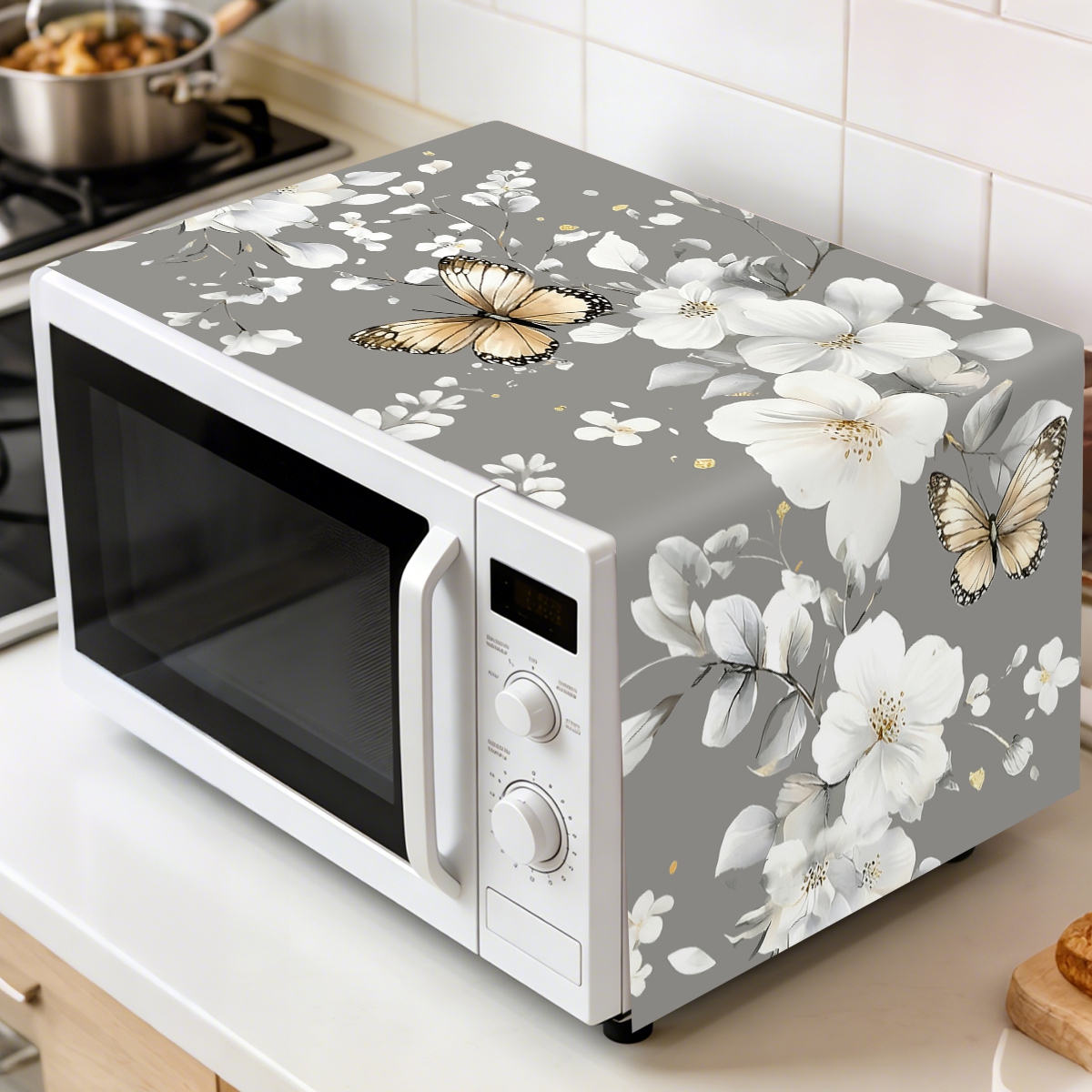 Kitchen Appliances In White - 1 funda protectora para microondas con