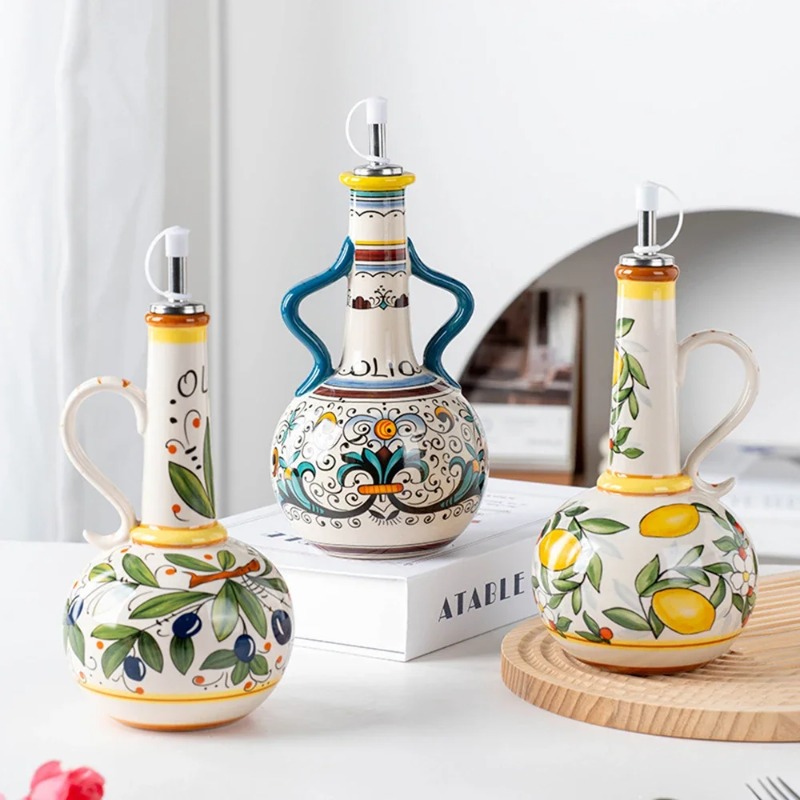 Kitchen Appliances And Utensils - Botella de aceite de cerámica, botella