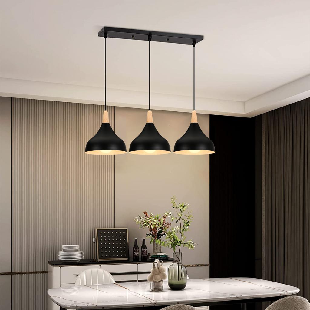 Luces colgantes LED de madera  - Kitchen Appliances In White reseña y precio