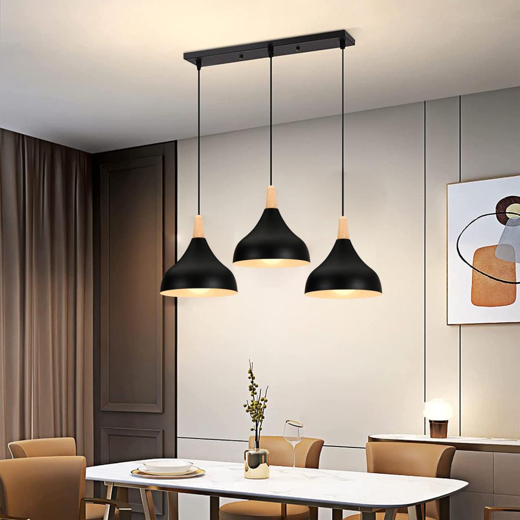 Luces colgantes LED de madera  - Kitchen Appliances In White reseña y precio
